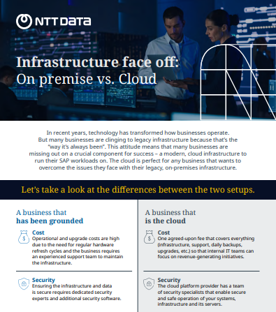 Infrastructure Face Off On premise vs. Cloud